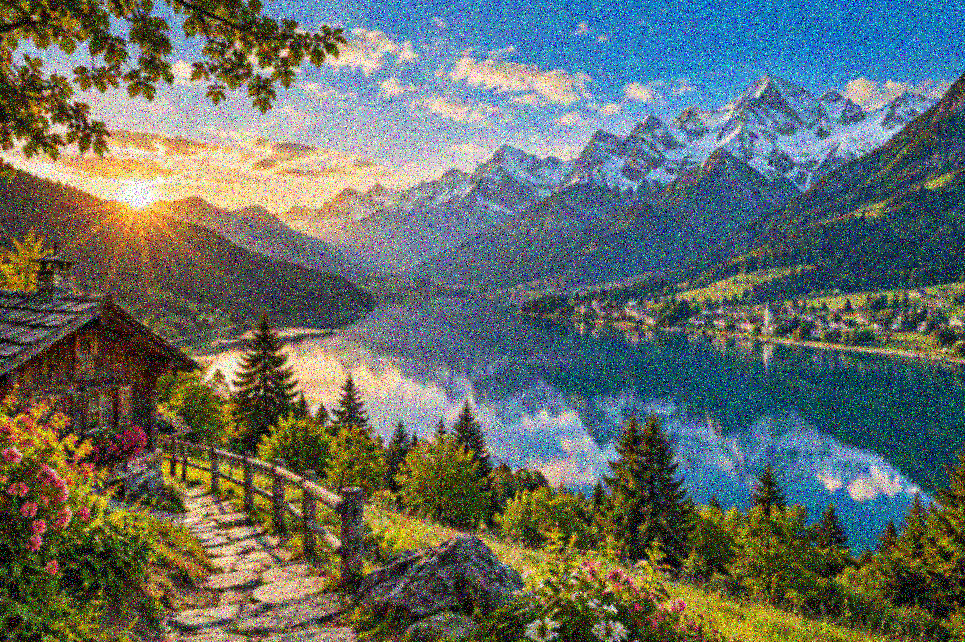 Noisy image before AI denoising